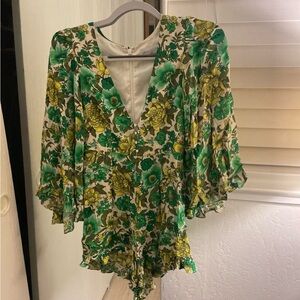 Floral Green and Yellow Alice McCall Romper